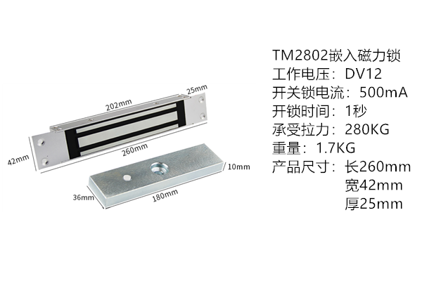 TM2802嵌入磁力锁